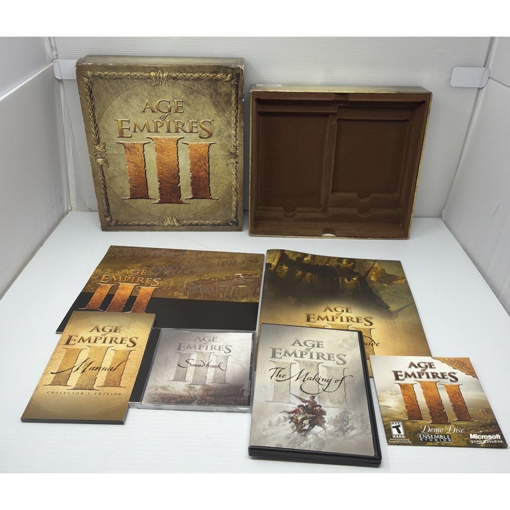 Age of Empires III 3 Collector's Edition Big Box PC Game W/ Poster.
